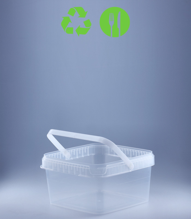 QUADRAT-EIMER 3,2 L / TRANSPARENT