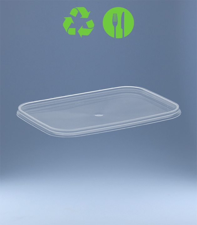 DECKEL ZU RECHTECK-BECHER 120 x 88 mm / TRANSP.