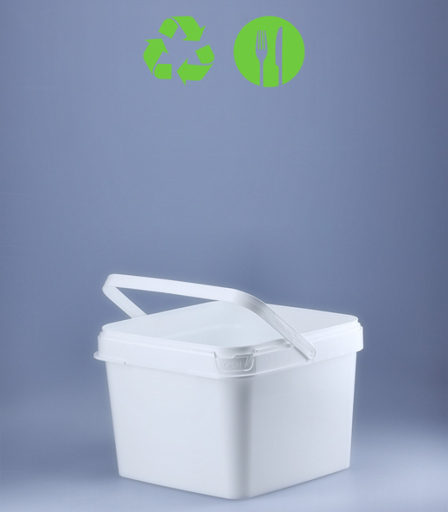 QUADRAT-EIMER 4,2 L / WEISS