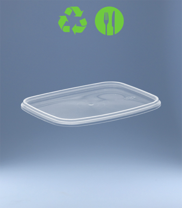 DECKEL ZU RECHTECK-BECHER 108 x 86 mm / TRANSP.