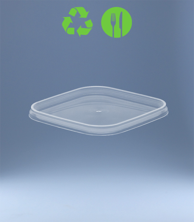 DECKEL ZU QUADRATBECHER 95 x 95 MM / TRANSP.