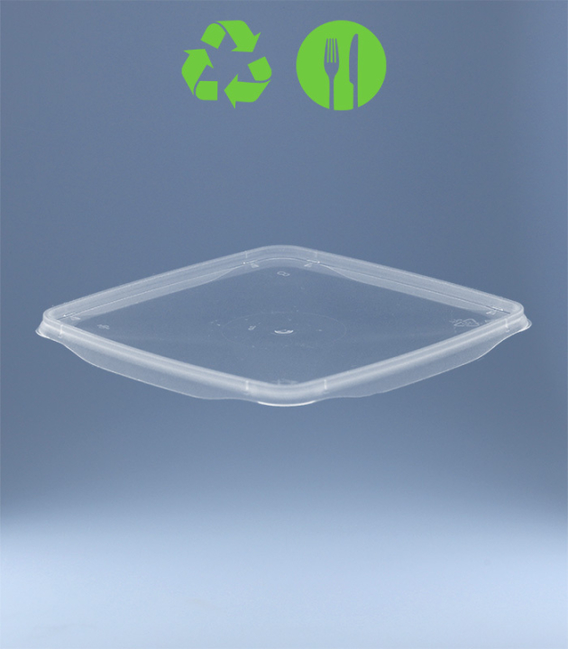 DECKEL ZU QUADRATBECHER 130 x 130 mm / TRANSP.