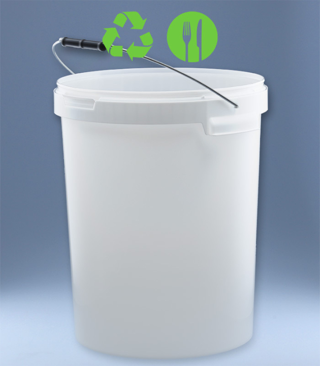 RUND-EIMER 25 L METALLBÜGEL / WEISS