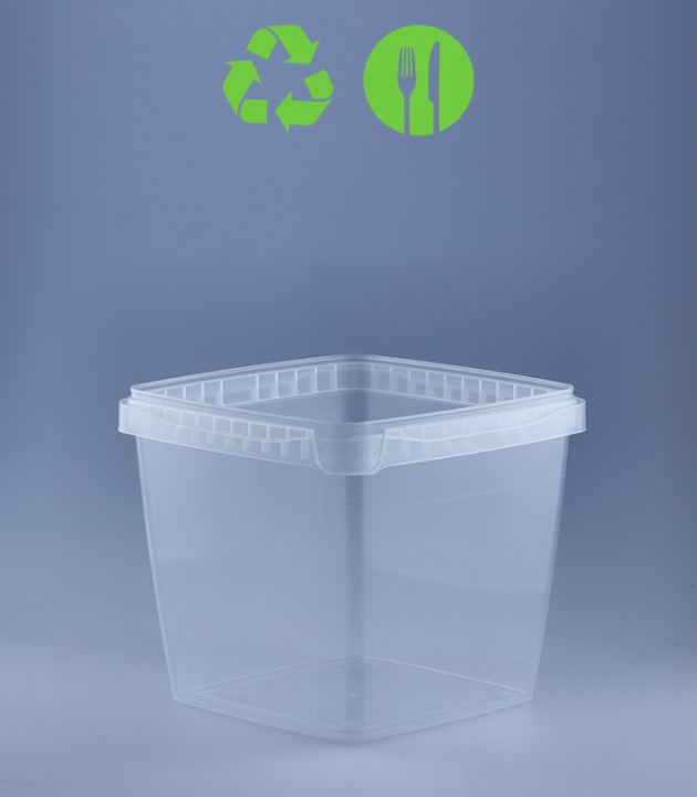 QUADRAT-BECHER TOP 1.000 ML / 128,00 x 130,00 / TRANSP.