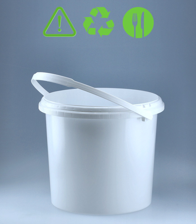 UN-geprüfter RUND-EIMER PREMIO 5,5 L / WEISS inkl. DECKEL