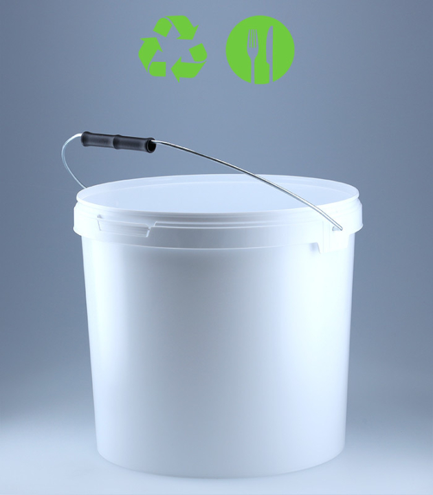 RUND-EIMER 12 L / WEISS METALLBÜGEL