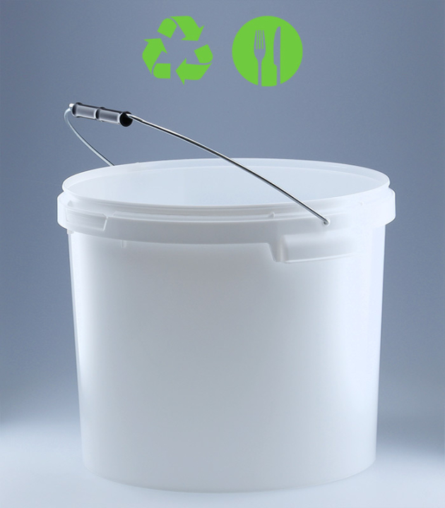 RUND-EIMER 18 L /  WEISS / METALLBÜGEL
