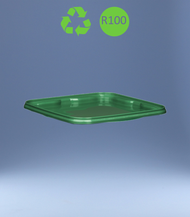DECKEL ZU QUADRATEIMER 198 x 198 mm RECYBASED / GRÜN